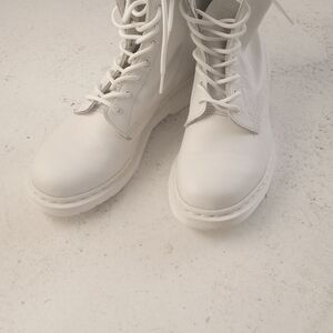 Dr. Martens 1460 Mono Women's White Smooth Leather Lace-Up Boots
